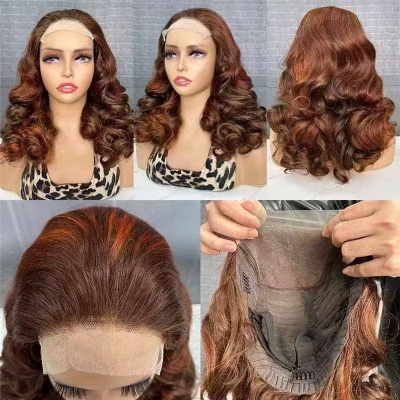 5*5 13×4 Transprent Lace Loose Wave 18inch Color Human Hair Wig
