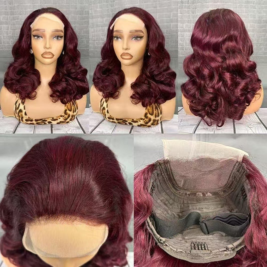 5*5 13×4 Transprent Lace Loose Wave 18inch Color Human Hair Wig