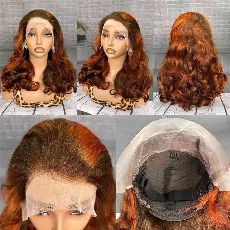 5*5 13×4 Transprent Lace Loose Wave 18inch Color Human Hair Wig