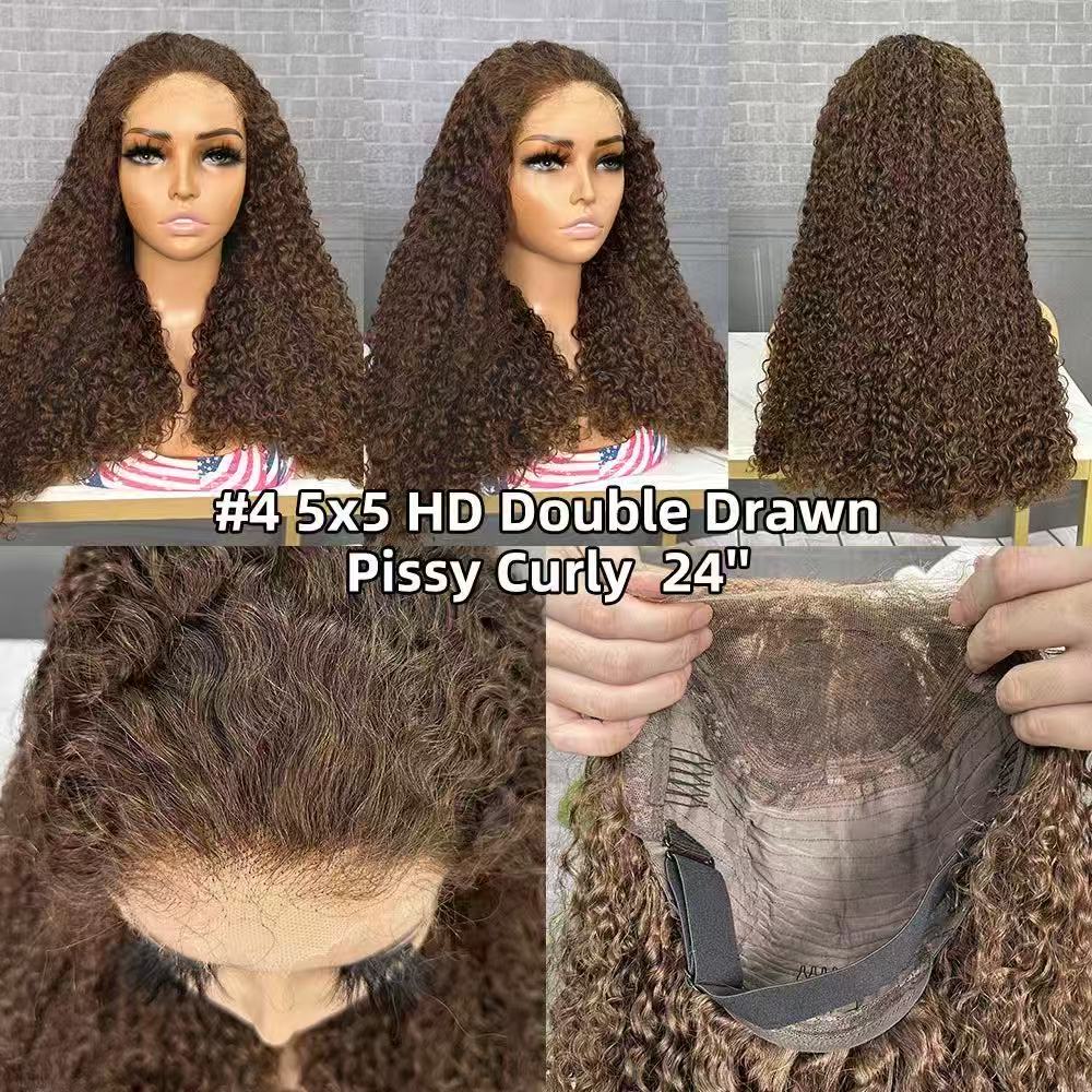 SDD Pixie Curly Wig 5*5 13×4 Transprent Lace/HD Lace Human Hair Wig