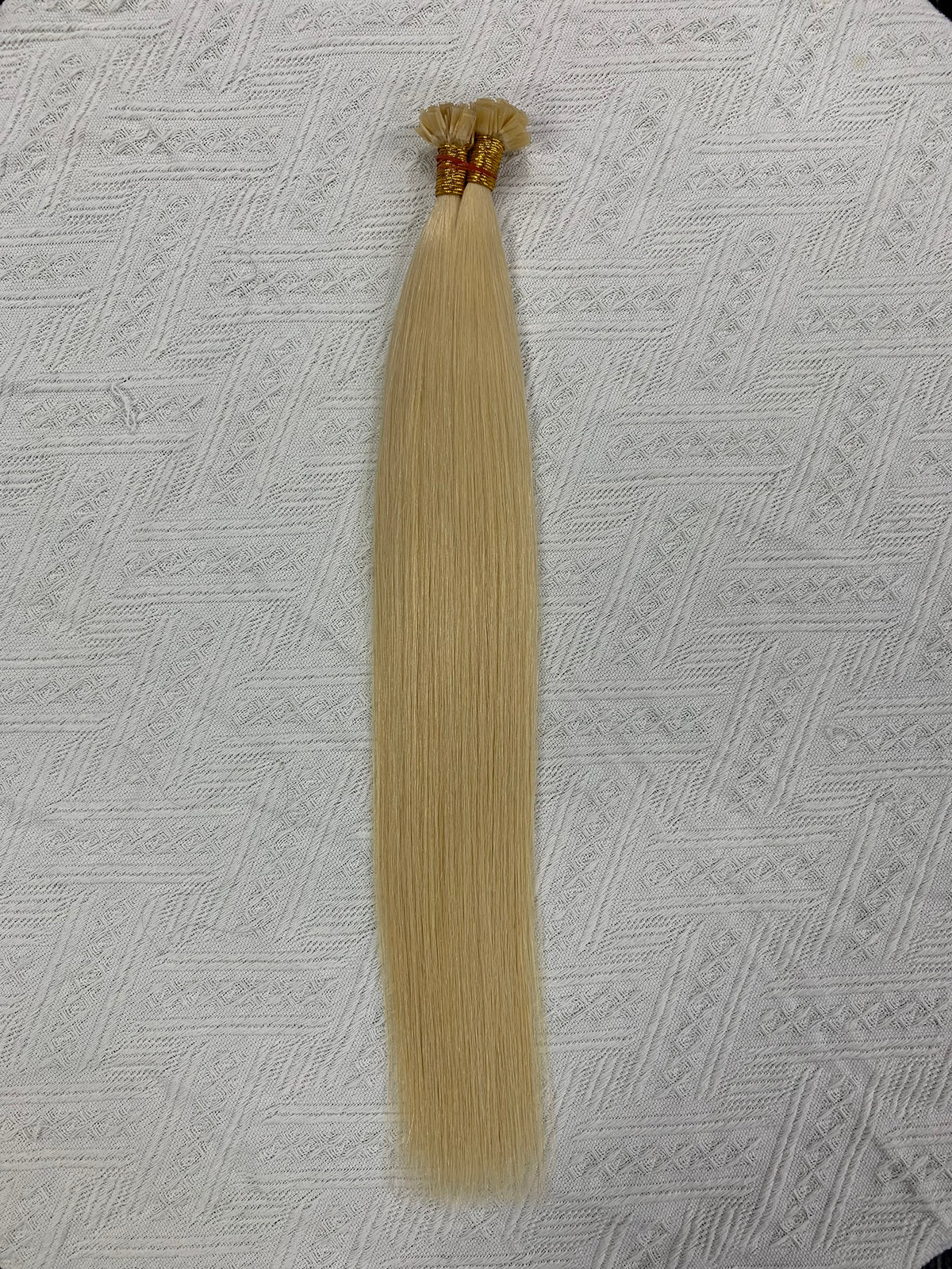 Halosister Burmese Top Mink hair Color 613  Flat Tip Human Hair Extensions Natural Black 100g
