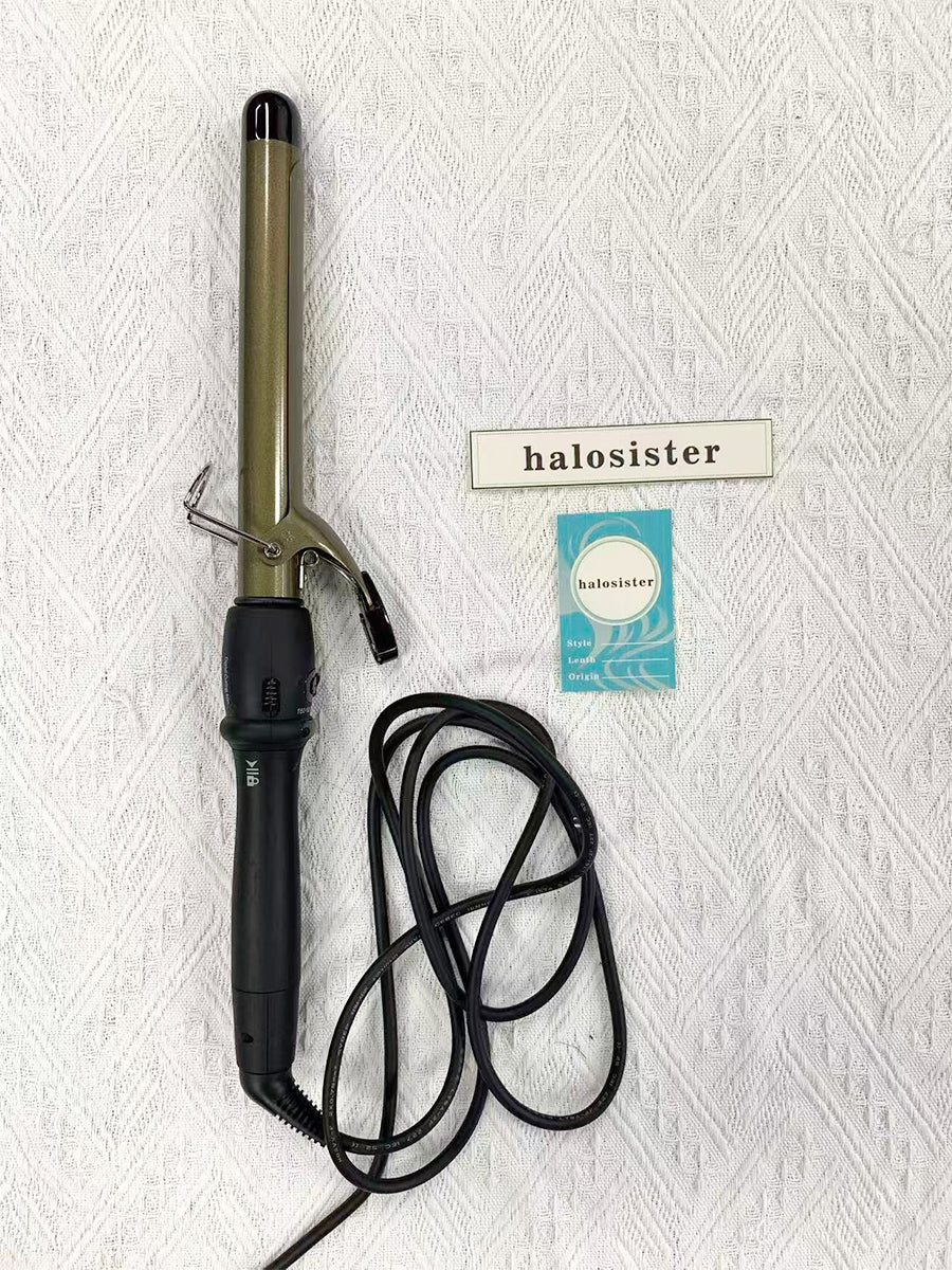 Halosister Adjustable Temperature Ceramic Hair Long Curling Irons LCD Digital Display Hair Curler for Women