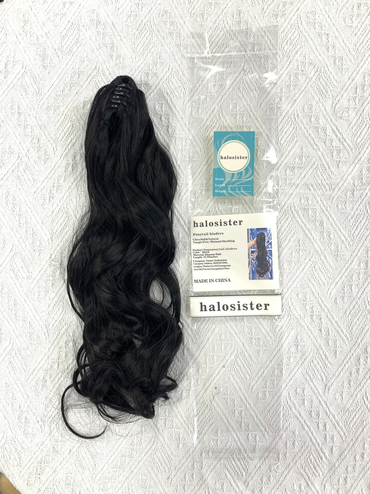 Halosister Ponytail holders and hair ribbons Cambodian Virgin Hair Natural Wave Human Hair Natural Black
