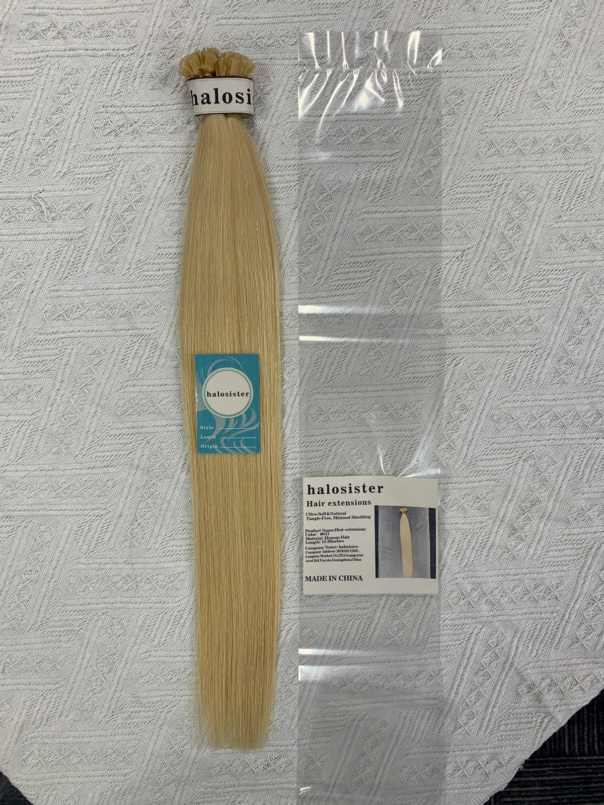 Halosister Burmese Top Mink hair Color 613  Flat Tip Human Hair Extensions Natural Black 100g