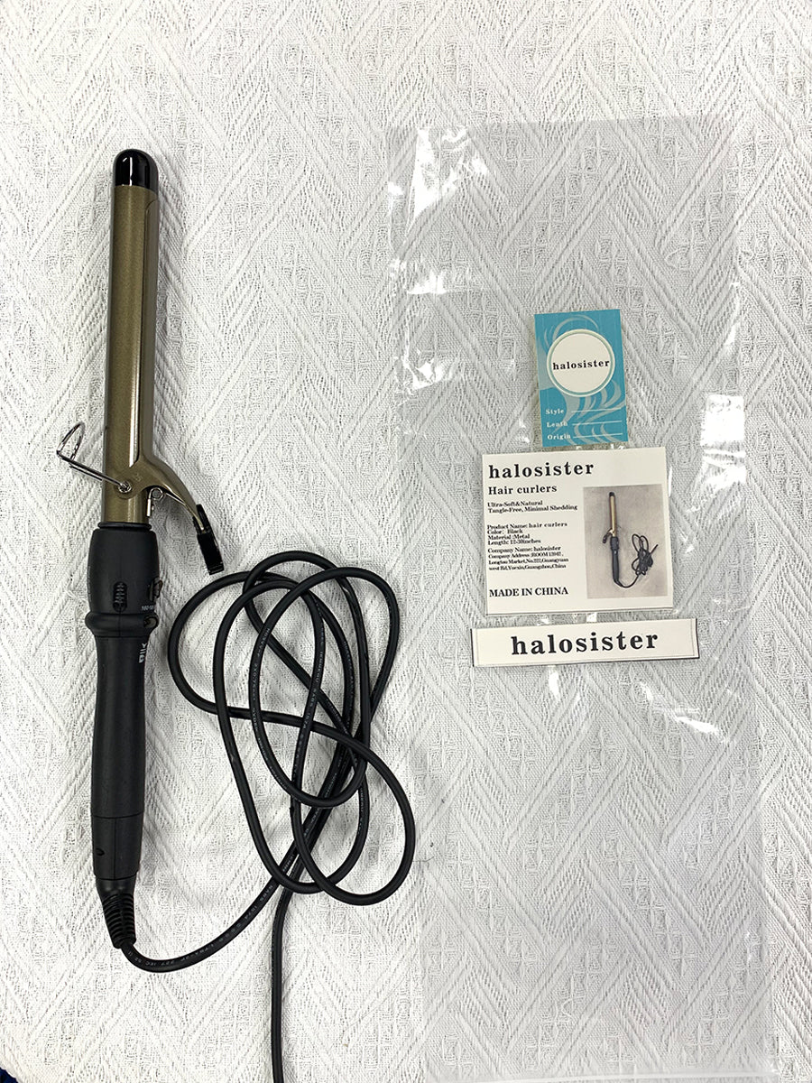 Halosister Adjustable Temperature Ceramic Hair Long Curling Irons LCD Digital Display Hair Curler for Women