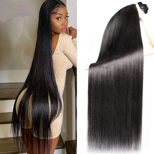 Superior 5x5  transparent Lace Closure With 3 Bundles straight body wave