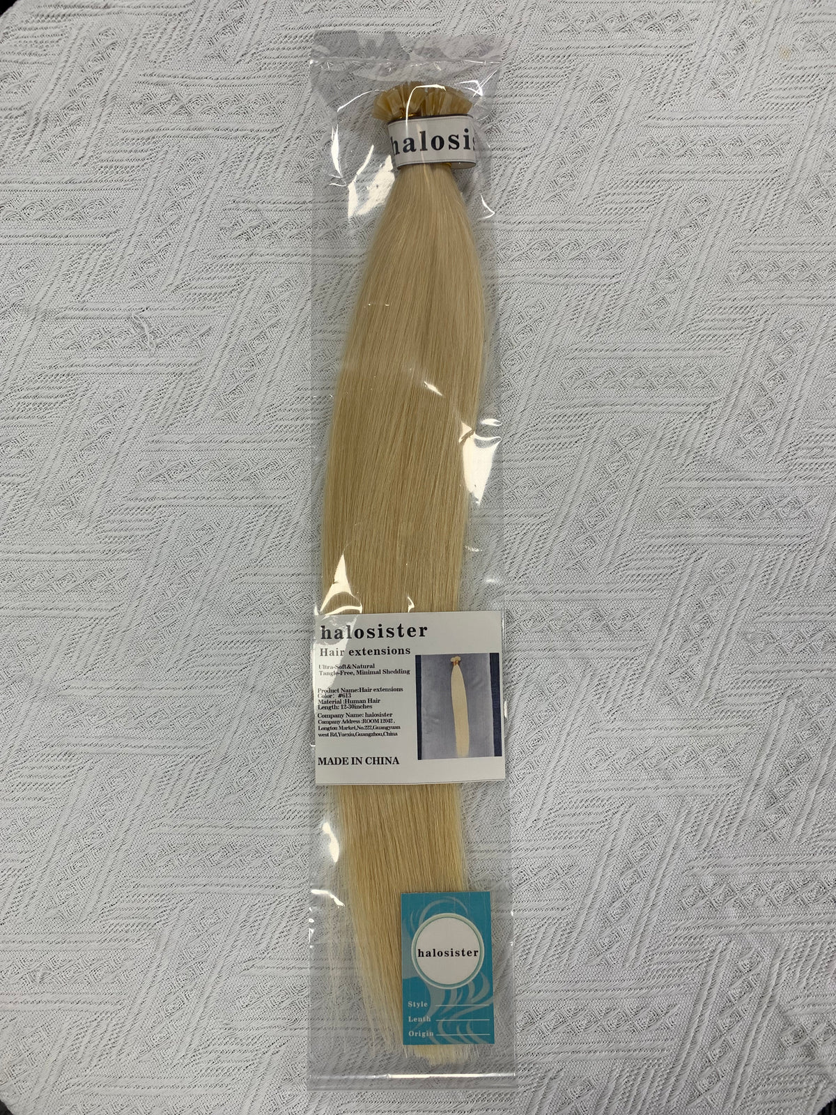 Halosister Burmese Top Mink hair Color 613  Flat Tip Human Hair Extensions Natural Black 100g
