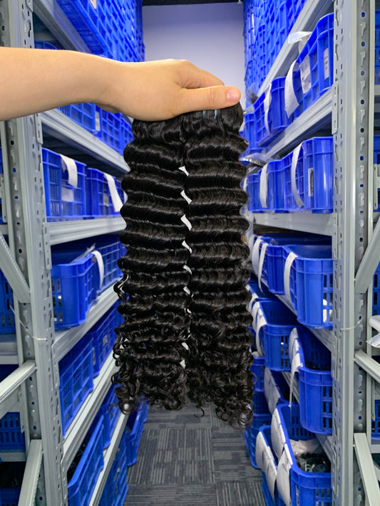 Burmese Top Mink Hair Deep Wave 3 Bundles Human Hair Bundles Hair Weave Natural Black