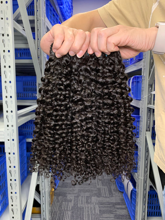 Burmese Top Mink Hair Jerry Curly 3 Bundles Human Hair Bundles Hair Weave Natural Black