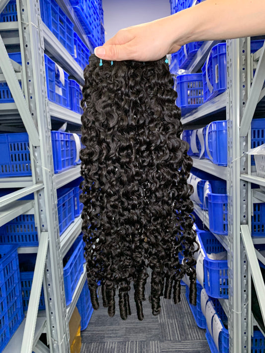 Burmese Top Mink hair Burmese Spring Curly 3 Bundles Human Hair Bundles Hair Weave Natural Black