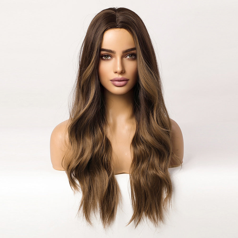 [s80]Halosister Beach wave Light Mixed Ash Brown False hair wig