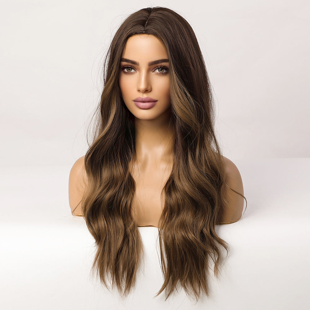 [s80]Halosister Beach wave Light Mixed Ash Brown False hair wig